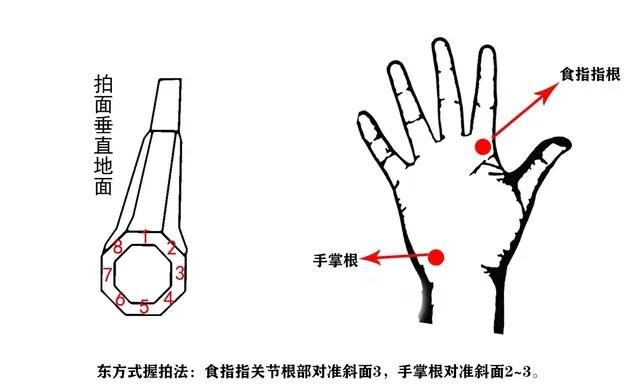 网球拍握法，网球握拍位置高度图10