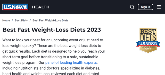 2023最佳「快速减肥饮食」排名TOP10，“生酮饮食”位列榜首！