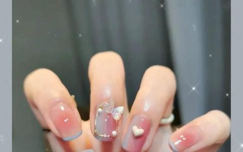 短指甲美甲双色渐变款式教程,美甲横向双色渐变教程初学者