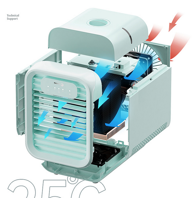 空调扇界“特斯拉”，采用半导体强制冷技术，25℃智能控温