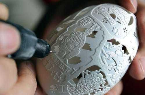 原来蛋壳还可以这样玩，蛋壳上的手工艺术