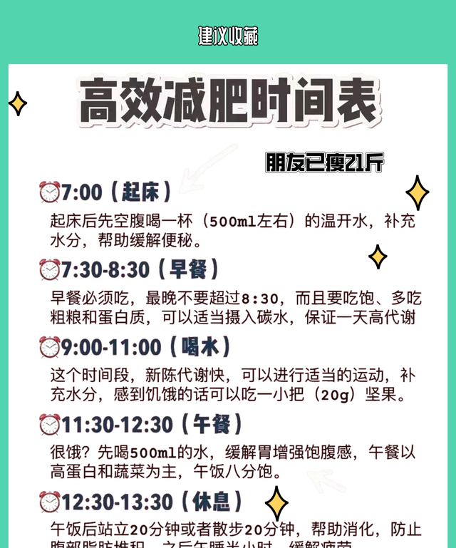 你真的会减肥吗？超全面，高效减肥瘦身计划表！!减肥必备