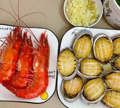 #少盐饮食 轻松生活#原汁原味清蒸鲍鱼、九节虾