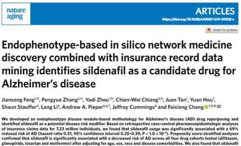 西地那非被发现又有新功效 新研究：显著降低阿尔茨海默病的风险