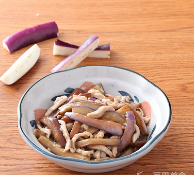 茄子炒猪肉的做法