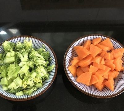#春季减肥，边吃边瘦#西兰花亚麻籽油饭团