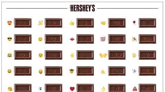 好时把emoji刻上巧克力，也包括大便的表情