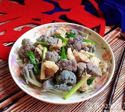 家常小炒 紫花菜炒五花肉