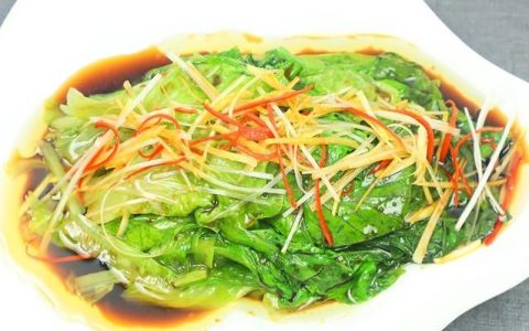 白灼生菜家常做法清脆爽口不发黑