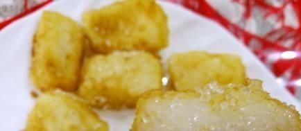 白糖糍粑的家常做法,糯米糍粑放白糖黄豆粉图8