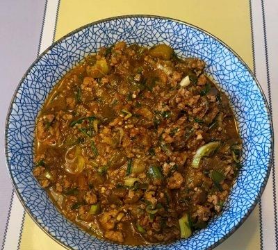 夏日绿茄青椒肉糜打卤面……秒光版