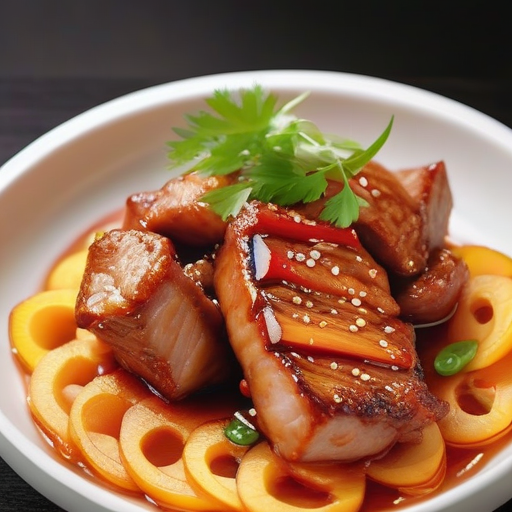 桃胶炒肉的做法